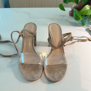 Gianvito Rossi Suede Plexi Trasp PVC Heels